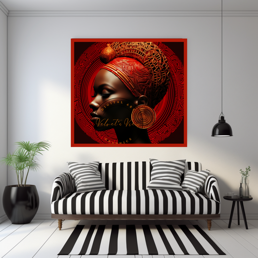 Digital Art - Celebration of Heritage: African Elegance in Red and Bronze - #2013