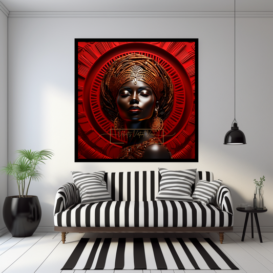 Digital Art - Celebration of Heritage: African Elegance in Red and Bronze - #2017