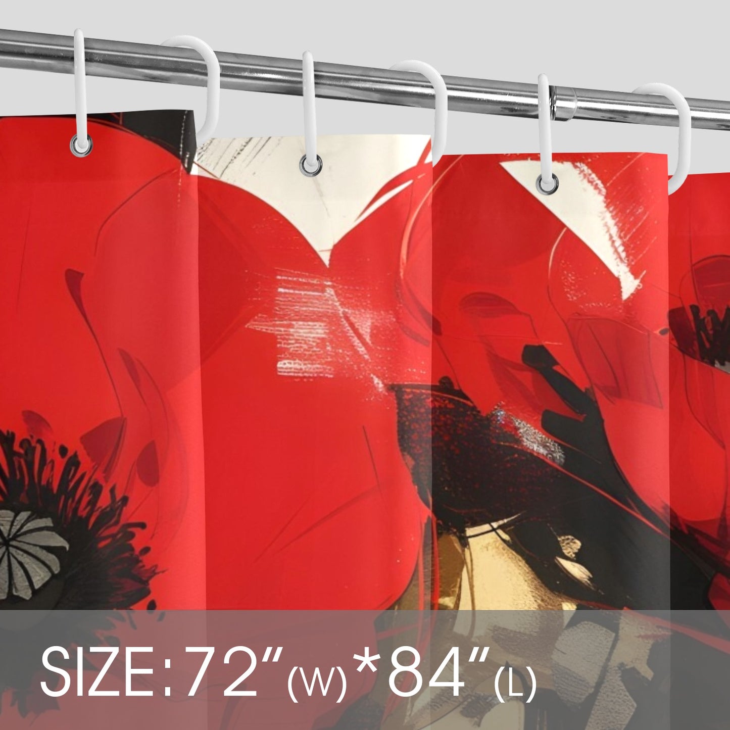 Bold Elegance: The Poppy Collection - Shower Curtain 72"x84" - #2014