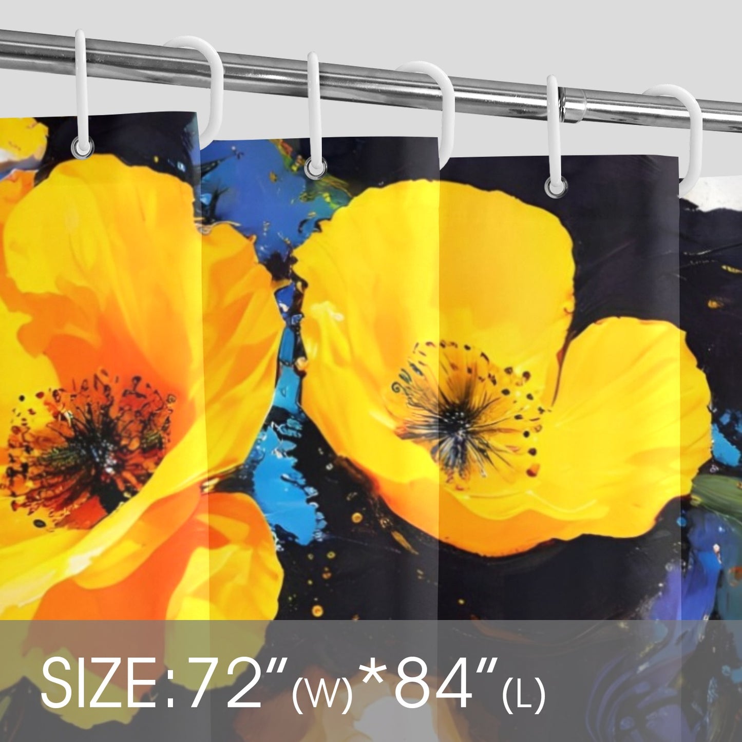 Bold Elegance: The Poppy Collection - Shower Curtain 72"x84" - #2016