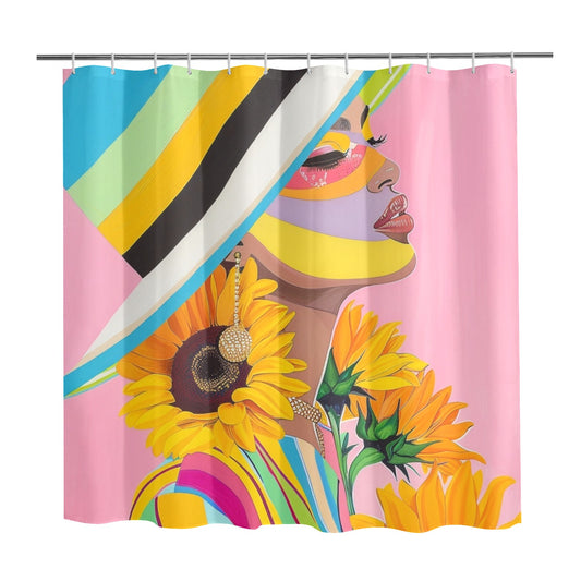 Sunflower Dreams: A Vibrant Digital Art Collection - Shower Curtain 72" x 72" - #2011