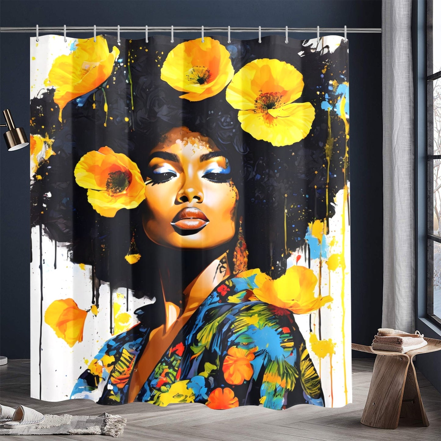 Bold Elegance: The Poppy Collection - Shower Curtain 72"x84" - #2015