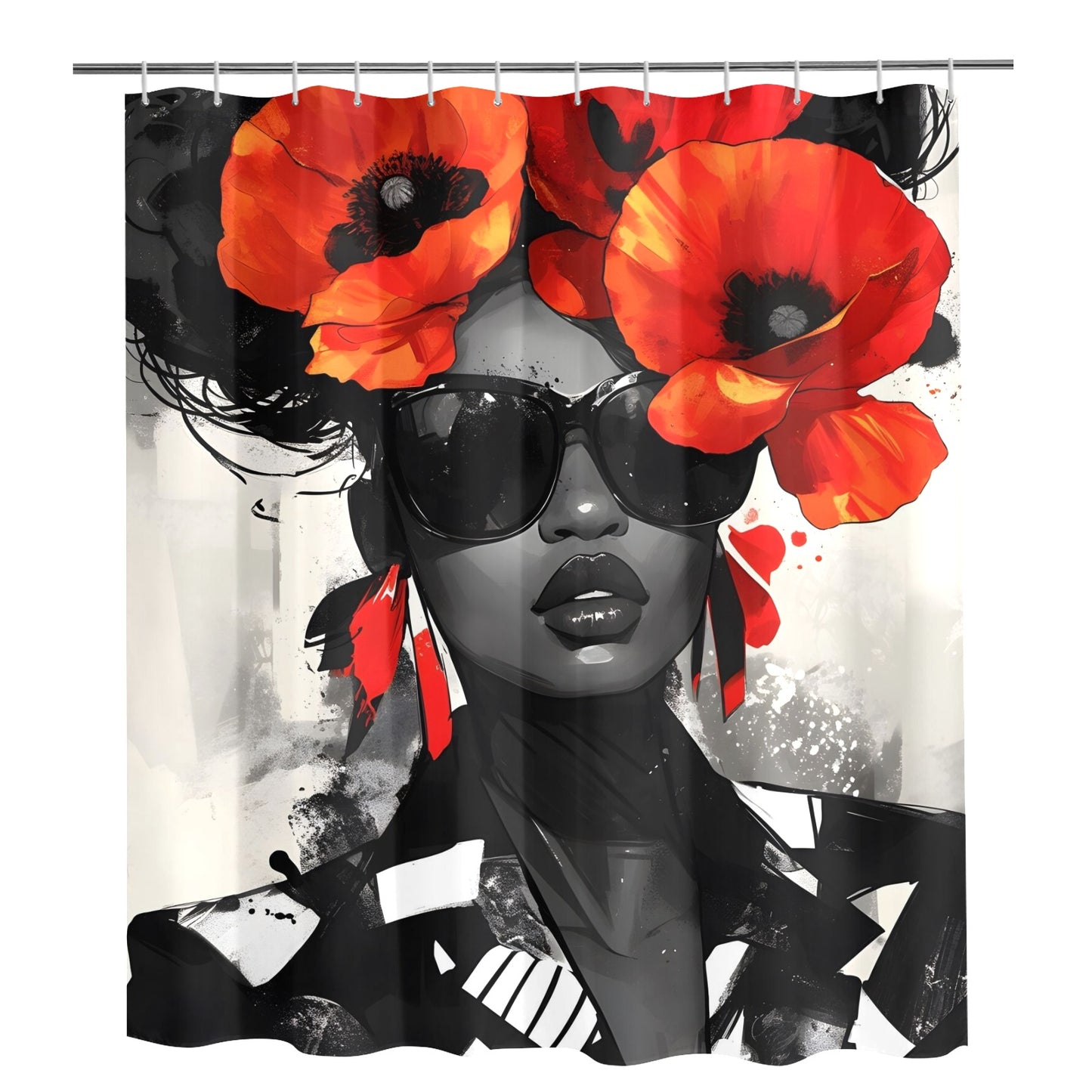 Bold Elegance: The Poppy Collection - Shower Curtain 72"x84" - #2018