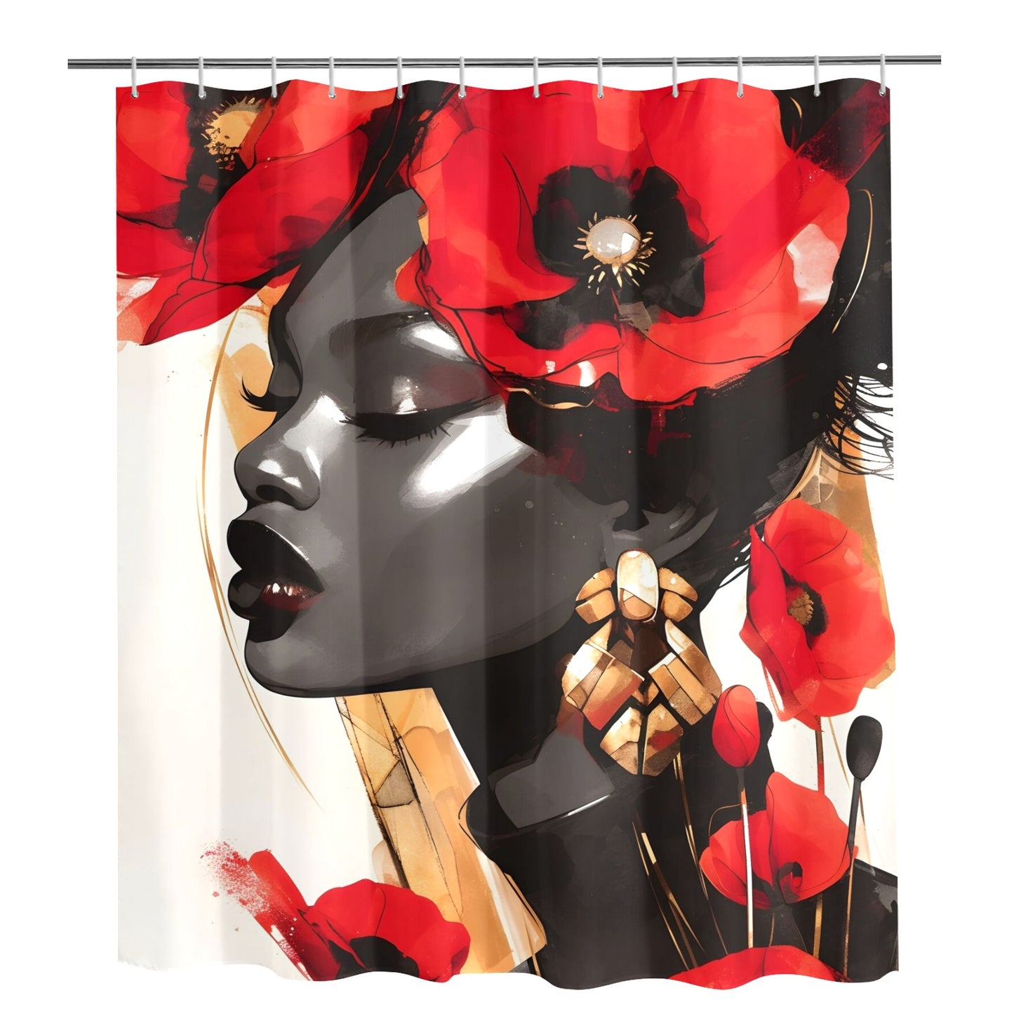 Bold Elegance: The Poppy Collection - Shower Curtain 72"x84" - #2017