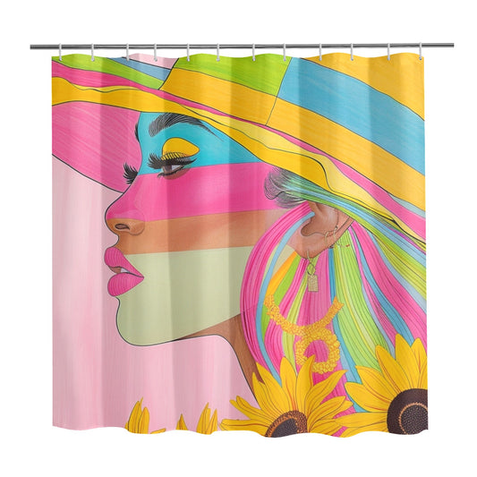 Sunflower Dreams: A Vibrant Digital Art Collection - Shower Curtain 72" x 72" - #2016