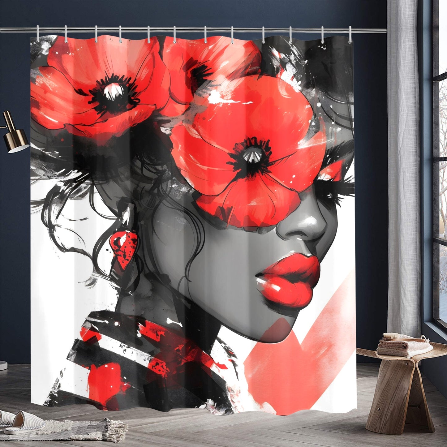 Bold Elegance: The Poppy Collection - Shower Curtain 72"x84" - #2011