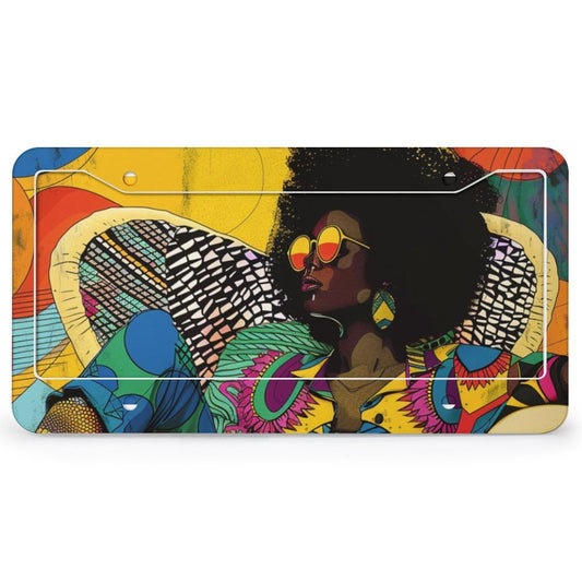 Colorful Rhythms: The Afrocentric Expression Collection - License Plate (4 Round Holes) License Plate #2013