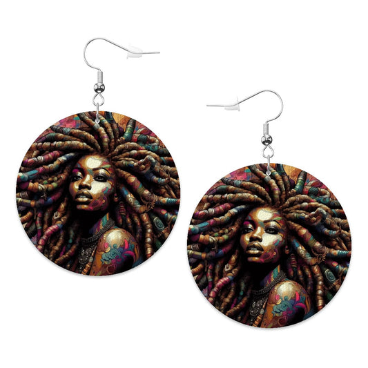 Leather Round Earrings - #2016