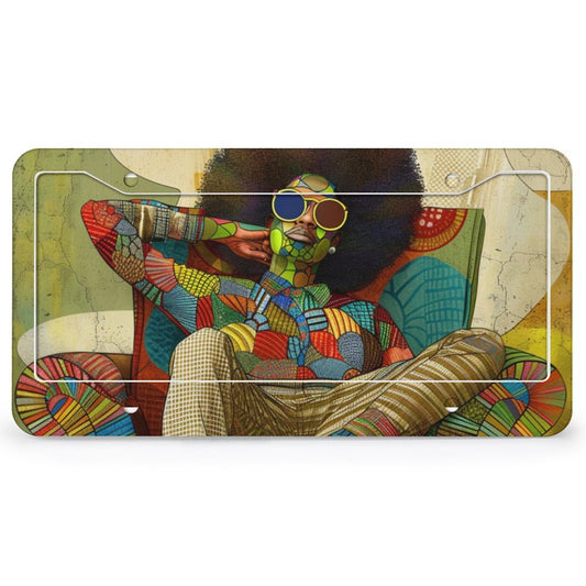 Colorful Rhythms: The Afrocentric Expression Collection - License Plate (4 Round Holes) License Plate - #2012