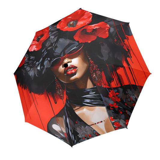 Bold Elegance: The Poppy Collection - Semi-Automatic Foldable Umbrella (Model U12) - #2022